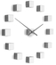 Designové nástěnné nalepovací hodiny Future Time FT3000SI Cubic silver