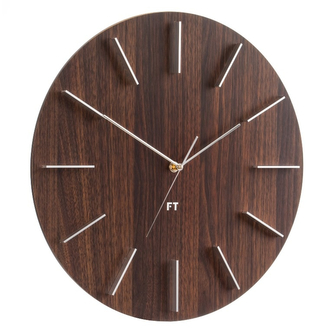 Designové nástěnné hodiny Future Time FT2010WE Round dark natural brown 40cm Designové nástěnné hodiny Future Time FT2010WE Round dark natural brown 40cm