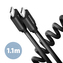 AXAGON BUCM-CM20TB, TWISTER kabel USB-C  USB-C, 1.1m, USB 2.0, PD 60W 3A, ALU, tpe, černý