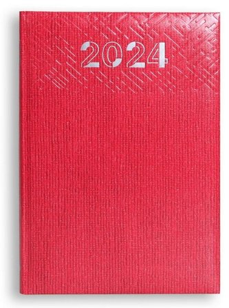 Terminarz 2024 A5 dzienny Milano - czerwony