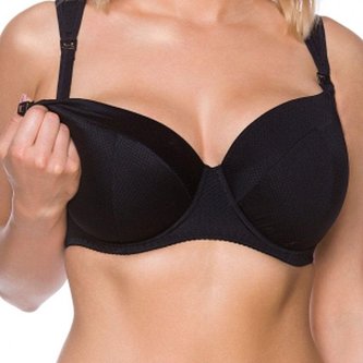 Vyztužená kojící podprsenka New Baby Ella černá - velikost 90E