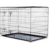 Interiérová klec, plastové dno/lakovaný kov, černá - M-L: 93 x 69 x 62 cm