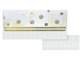 Obálka na peníze - květy bílé