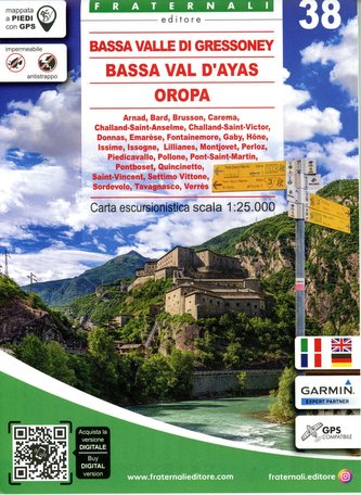 38 Bassa Valle di Gressoney - Bassa Val d'Ayas - Oropa 1:25000