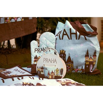 HOME ELEMENTS Kuchyňská chňapka s magnetem 18*32 cm, Praha světlá