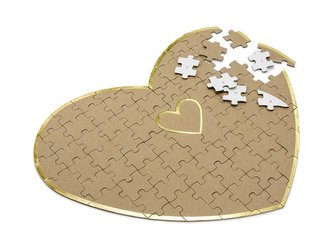 Svatební kniha hostů - Puzzle ve tvaru srdce 45x35.5cm