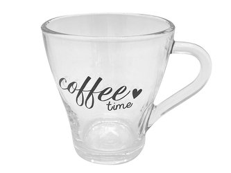 SKLENĚNÝ HRNEK COFFEE TIME 250ML