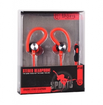 Hands Free SPORT JY-A1 3,5 mm jack, barva červená