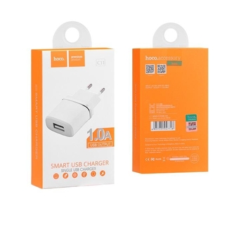 Cestovní nabíječ HOCO C11 USB 1A USB bílá