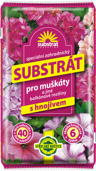 Substrát Forestina muškáty a jiné balkónové rostliny 40 l