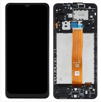 Dotyková deska Samsung A125F Galaxy A12 + LCD + rámeček black Service Pack - originál