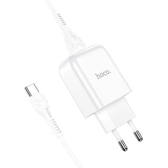 Cestovní nabíječ HOCO N2 Vigour 1x USB A (2A) + kabel USB A na USB C, barva bílá