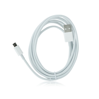 Datový kabel USB A na Micro USB, barva bílá - 2 metry