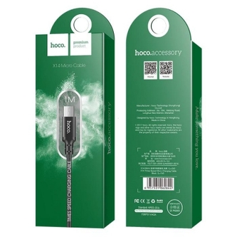 Datový kabel HOCO X14 USB A na Micro USB barva černá - 1 metr