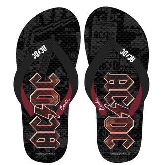 Pánské plážové žabky AC/DC: Logo (velikost EU 43) černá