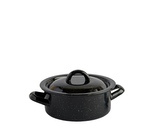 Kastrol s poklicí smalt černý 16 cm 1,2 L