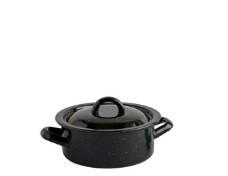 Kastrol s poklicí smalt černý 16 cm 1,2 L