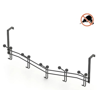 Háčky na dveře mat černá tl 4,5cm délka 50cm