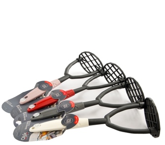 Plastové šťouchadlo na brambory/červená,růžová,šedá,bílá/26cm