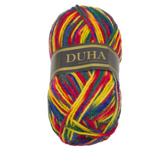 Příze DUHA - žlutá, modrá, červená - 50g / 150 m