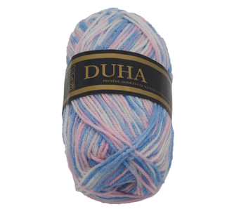 Příze DUHA - bílá, modrá, růžová - 50g / 150 m
