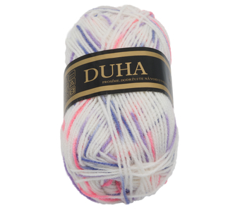 Příze DUHA - bílá, růžová, fialová, modrá - 50g / 150 m