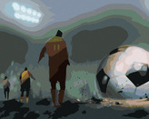 Malování podle čísel - PŮLNOČNÍ FOTBAL NA STADIONU - 80x100 cm, vypnuté plátno na rám