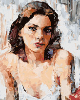 Malování podle čísel - MALOVANÁ ŽENA PORTRÉT - 80x100 cm, vypnuté plátno na rám