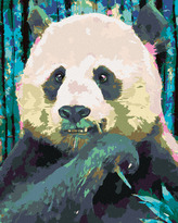 Malování podle čísel - BAREVNÁ PANDA - 40x50 cm, bez rámu a bez vypnutí plátna
