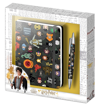 Poznámkový blok s propiskou Harry Potter: Chibi Postavy set 2 kusy (blok 14,8 X 19 cm)