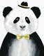 Malování podle čísel - PANDA S KLOBOUČKEM - 80x100 cm, vypnuté plátno na rám
