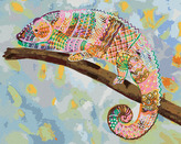 Malování podle čísel - PESTRÝ CHAMELEON - 40x50 cm, bez rámu a bez vypnutí plátna