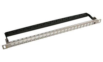Patch panel Solarix modulární neosazený 24 portů, nerez 0,5U