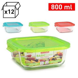 Dóza skleněná BASIC 800ml; 17x15,5x6,3 sklo, plast