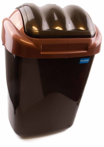 Koš FALA výklopný s tvarovaným víkem zlato-hnědý; 51x35,5x30 cm; 30 l; plast