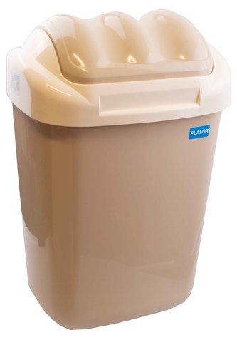 Koš FALA výklopný s tvarovaným víkem capucino; 51x35,5x30 cm; 30 l; plast