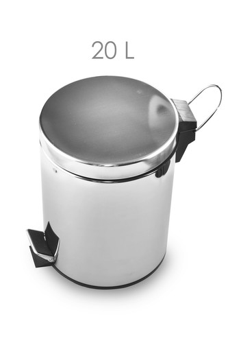 Koš pedálový kulatý s plastovou vložkou; 44x29 cm; 20 l; nerez