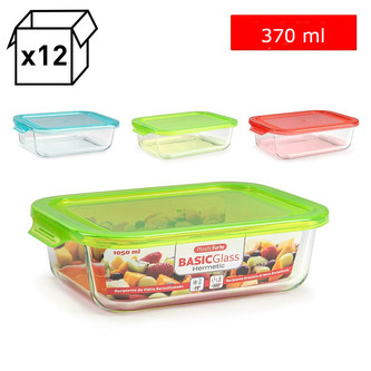 Dóza skleněná BASIC 370ml; 17x11x5cm; sklo, plast