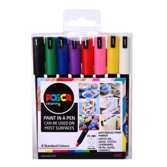 Posca Sada akrylových popisovačů 0,7 mm - základní barvy 8 ks Posca Sada akrylových popisovačů 0,7 mm - základní barvy 8 ks