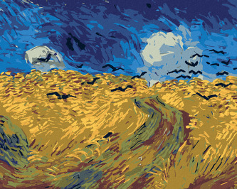 Malování podle čísel - POLE S HAVRANY (VINCENT VAN GOGH) - 40x50 cm, bez rámu a bez vypnutí plátna