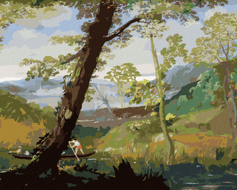 Malování podle čísel - ŘÍČNÍ KRAJINA (ANNIBALE CARRACCI) - 40x50 cm, vypnuté plátno na rám