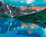 Malování podle čísel - JEZERO A HORY - 80x100 cm, vypnuté plátno na rám