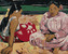 Malování podle čísel - TAHIŤANKY NA PLÁŽI (PAUL GAUGUIN) - 80x100 cm, vypnuté plátno na rám