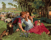 Malování podle čísel - NAJATÝ OVČÁK (HOLMAN-HUNT WILLIAM) - 80x100 cm, bez rámu a bez vypnutí plátna