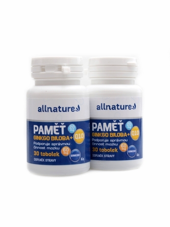 Allnature - Paměť 2 x 30 tobolek Ginko biloba