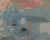 Malování podle čísel - DOJEM, VÝCHOD SLUNCE (CLAUDE MONET) - 80x100 cm, vypnuté plátno na rám