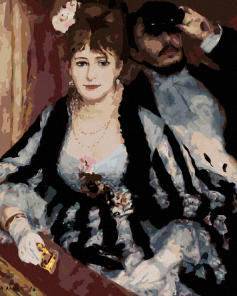 Malování podle čísel - DIVADELNÍ LÓŽE (PIERRE-AUGUSTE RENOIR) - 80x100 cm, vypnuté plátno na rám