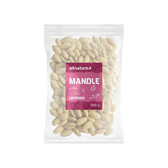 Allnature Mandle jádra natural loupané 500 g