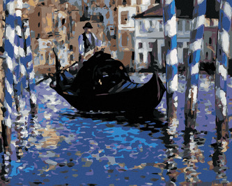 Malování podle čísel - VELKÝ KANÁL V BENÁTKÁCH (ÉDOUARD MANET) - 80x100 cm, vypnuté plátno na rám
