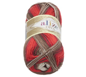 Příze DIVA BATIK - bílá, béžová, vínová - 100g / 350 m